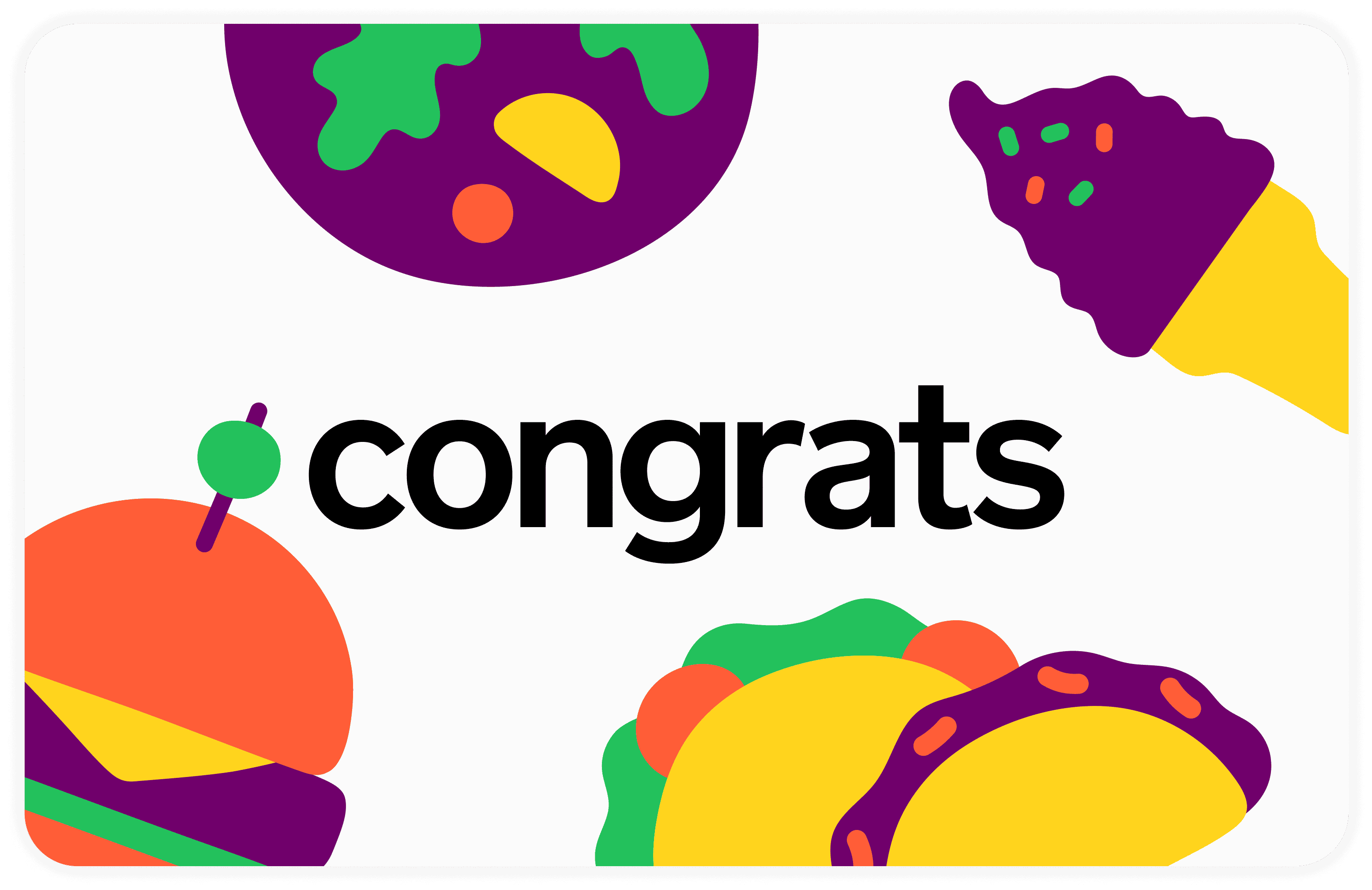 gift card with congrats decoration