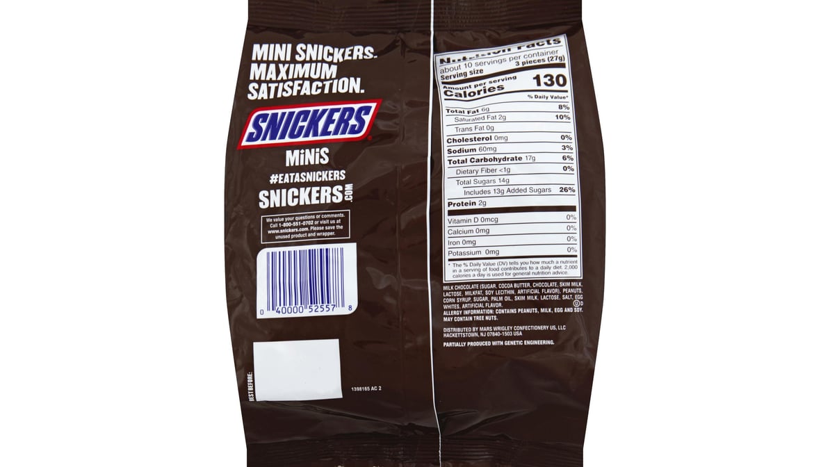 Snickers Snickers, Minis Size Chocolate Candy Bars, 9.7 Oz