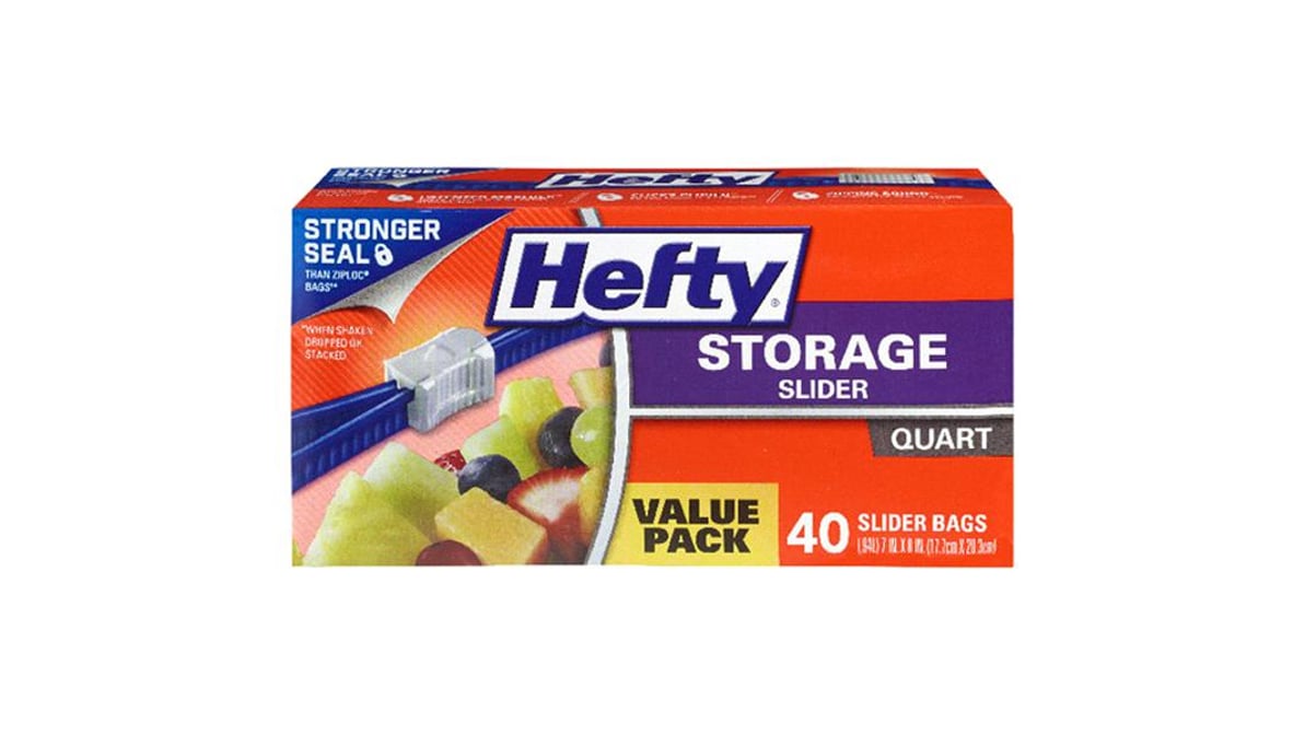 Hefty Slider Storage Bags Quart Value Pack (40 ct)