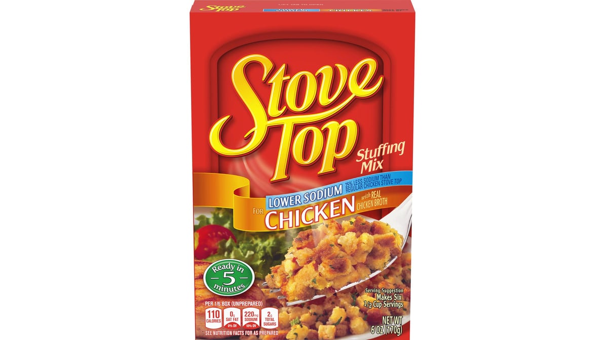 Stove Top Low Sodium Stuffing Mix for Chicken with 25% Less Sodium (6 oz)  Delivery - DoorDash