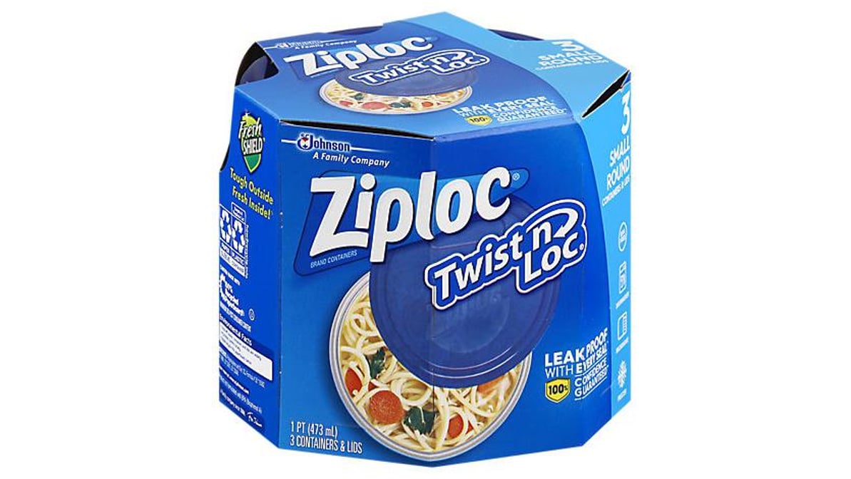 Ziploc Twist 'n Loc Containers and Lids, Small Round