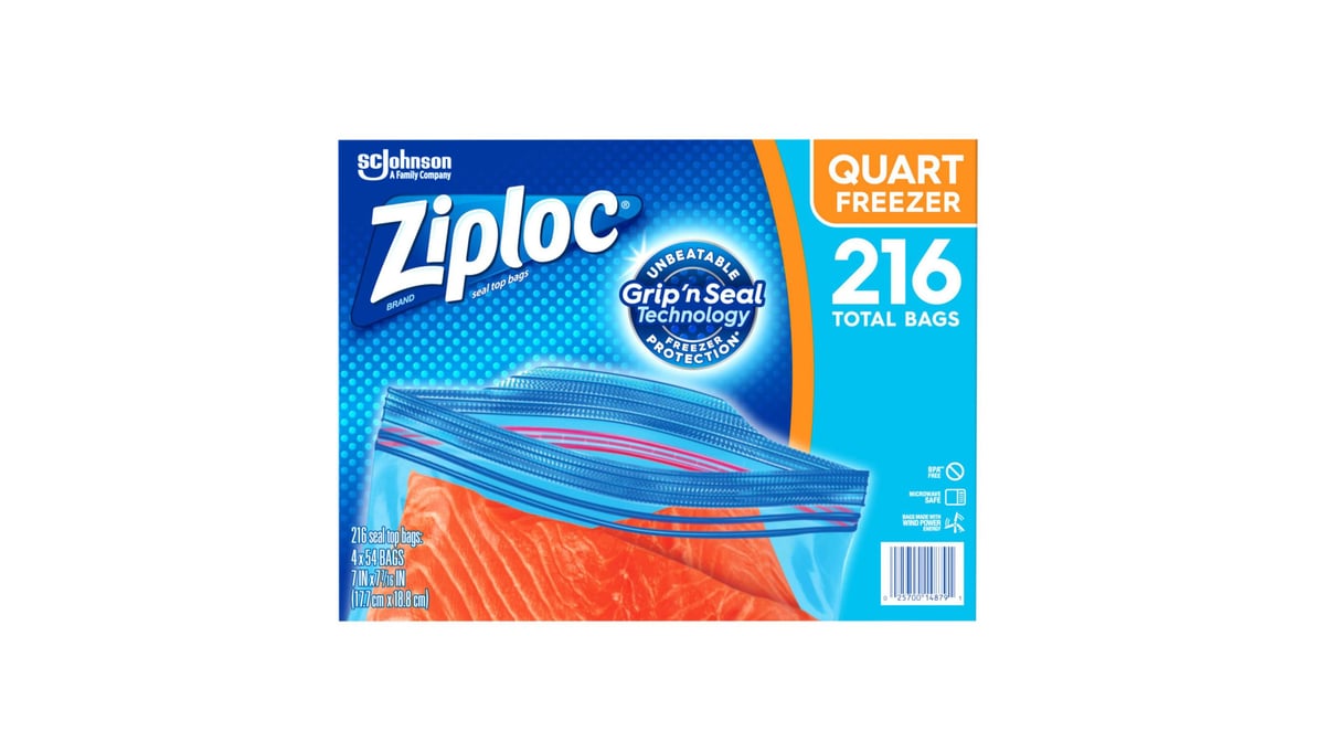 Ziploc Seal Top Quart Freezer Bags