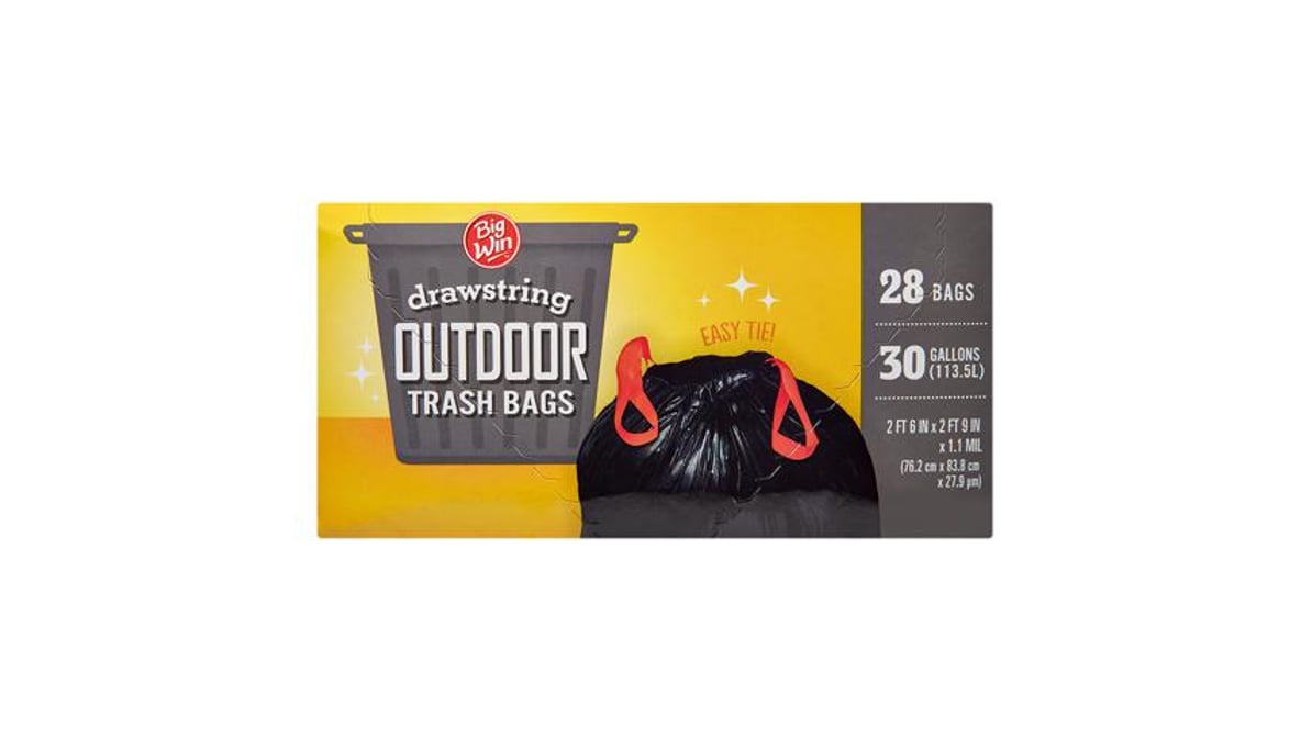 Giant Large Outdoor Drawstring Trash Bags 30 Gallon