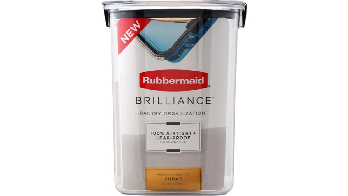 Rubbermaid Brilliance 12 Cup Sugar Pantry Airtight Food Storage Container