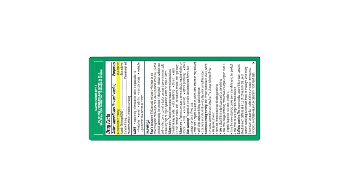Excedrin Extra Strength Pain Relief Caplets - 100 count