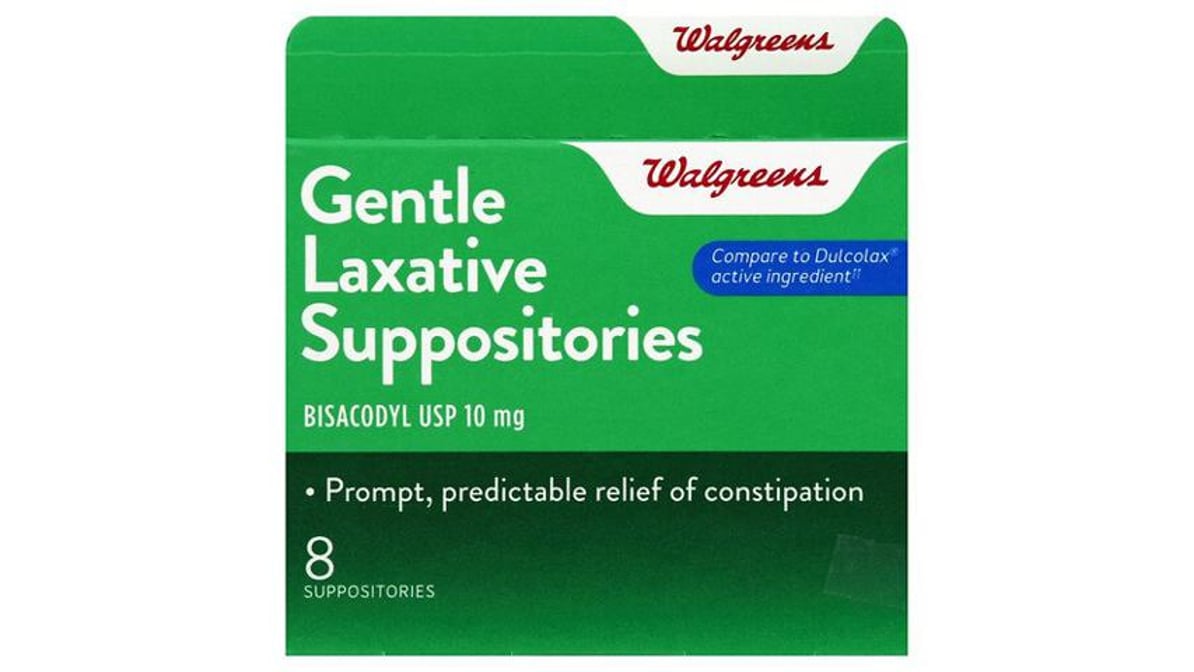 Walgreens Gentle Laxative 10 mg- 8 Suppositories