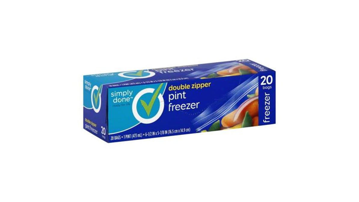 Simply Done Double Zipper Pint Size Freezer Bags (20 ct) Delivery