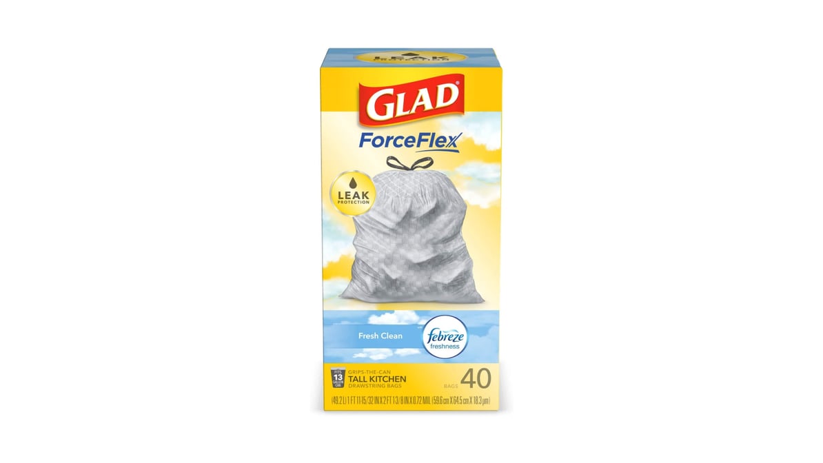 Save on Glad ForceFlex Fragrance Free Tall Kitchen Drawstring Bags 13 Gallon  Order Online Delivery