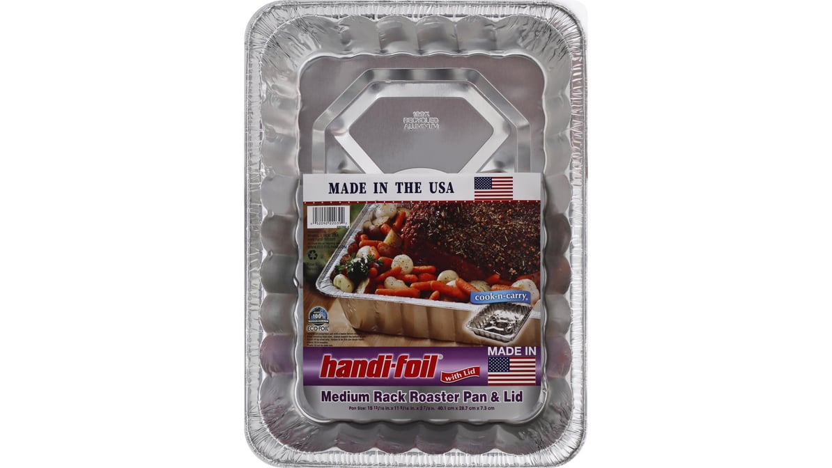 Handi-Foil Cook-n-Carry Rack Roaster Pan & Lid