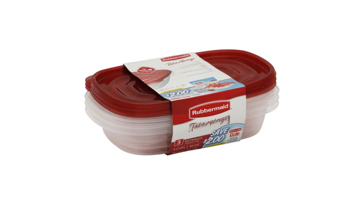 Rubbermaid Take Alongs Containers & Lids, Rectangles, Large, Food Storage  Containers