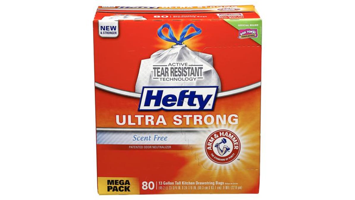Hefty Ultra Strong Scent Free Tall Kitchen 13 Gallon