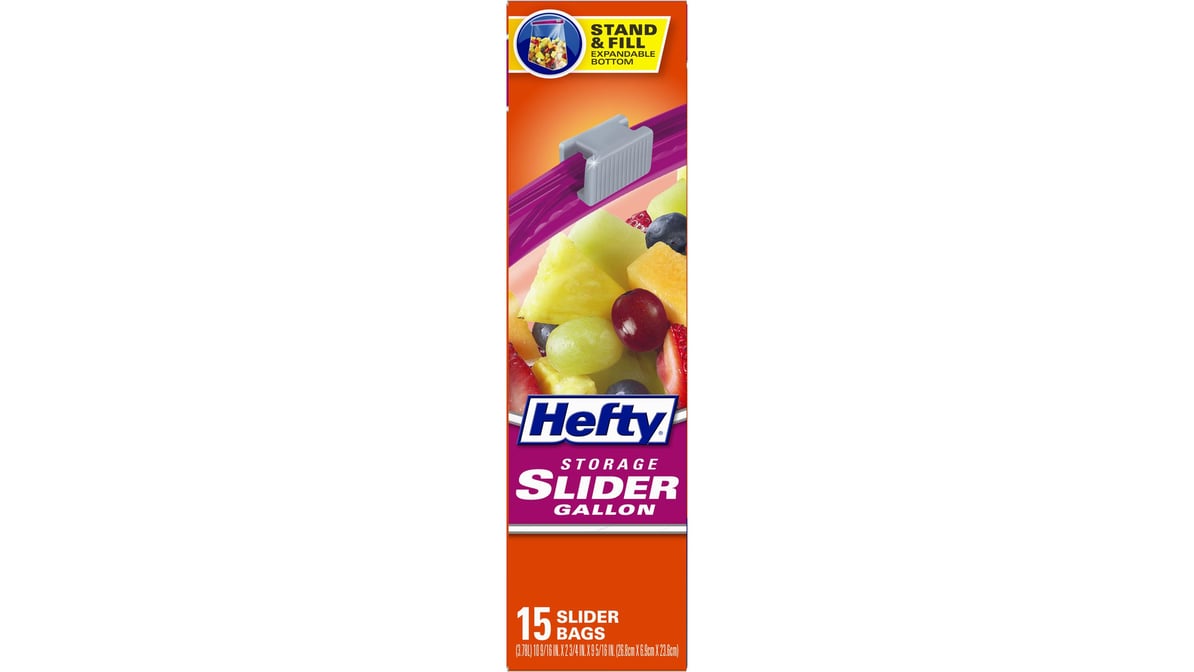 Hefty Jumbo Slider Bags 15 ct