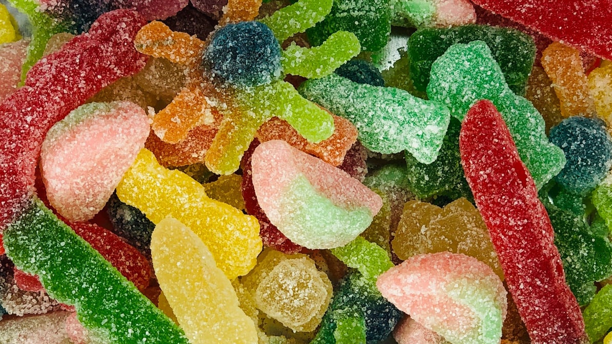 Soft gummy mixed fruit flavor Dragibus Gummy candies: the soft colo