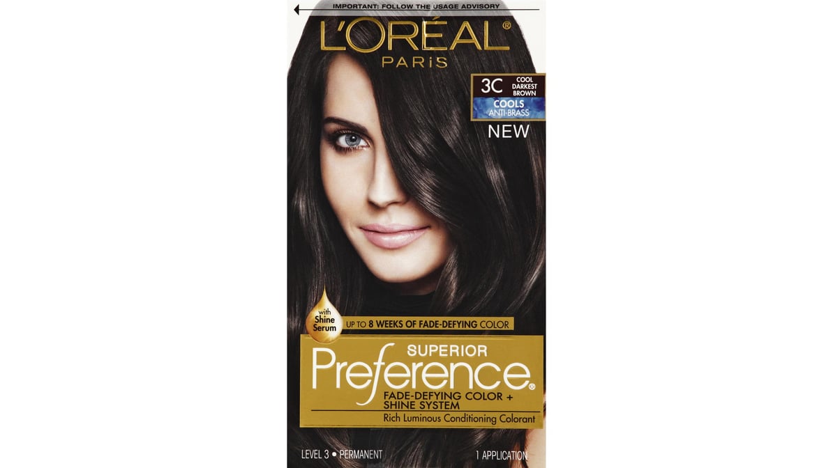 Superior Preference Hair Color, Permanent, Cool Darkest Brown 3C