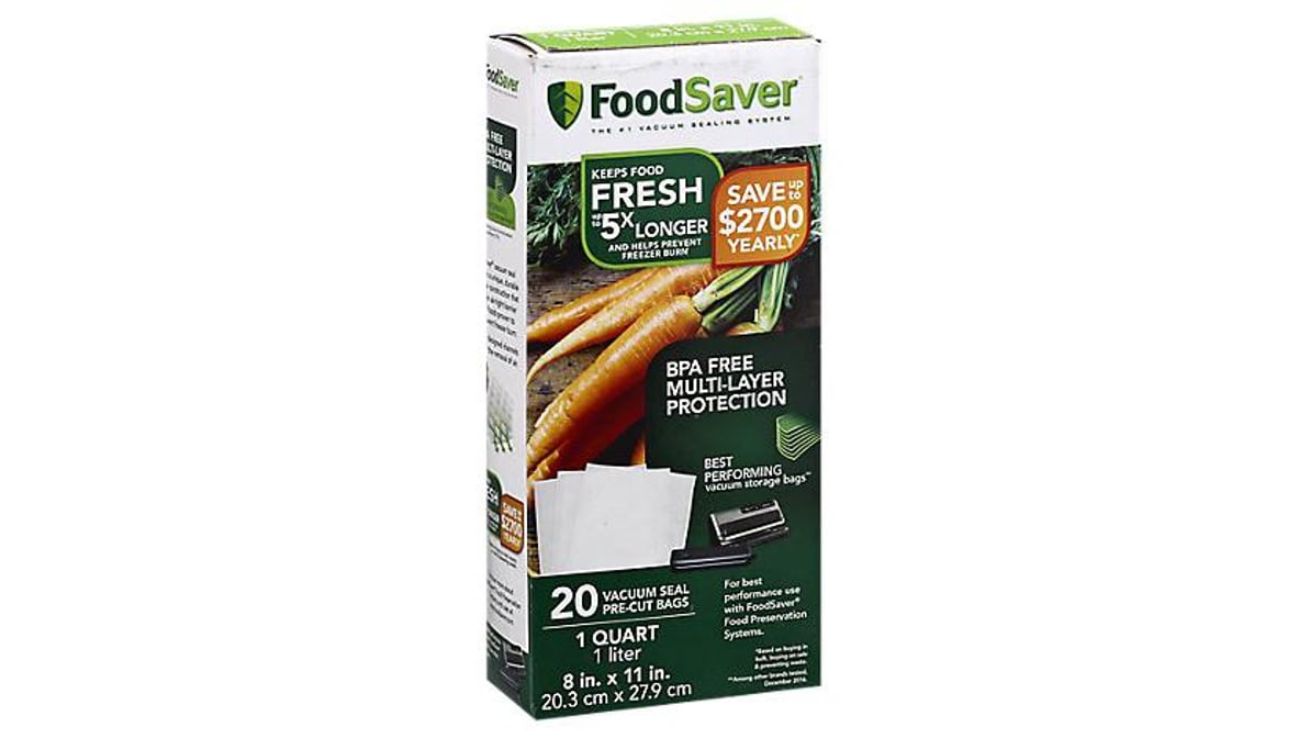 FoodSaver Quart Vacuum Seal Bags (20 ct) Delivery - DoorDash