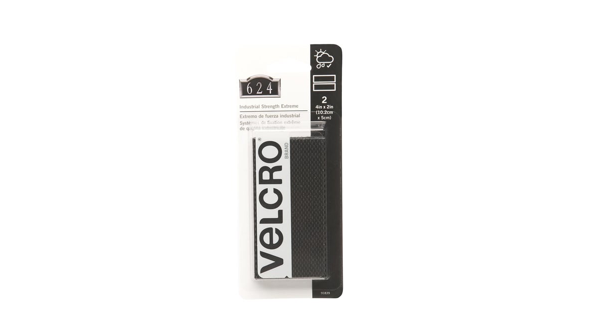 VELCRO 90209 Industrial Strength Strips, Black - 4 Pack for sale online