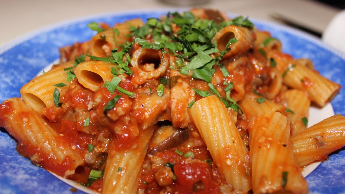 Assorted Raw Pasta Pens Shells Rigatoni Fusilli Linguine Squid Top