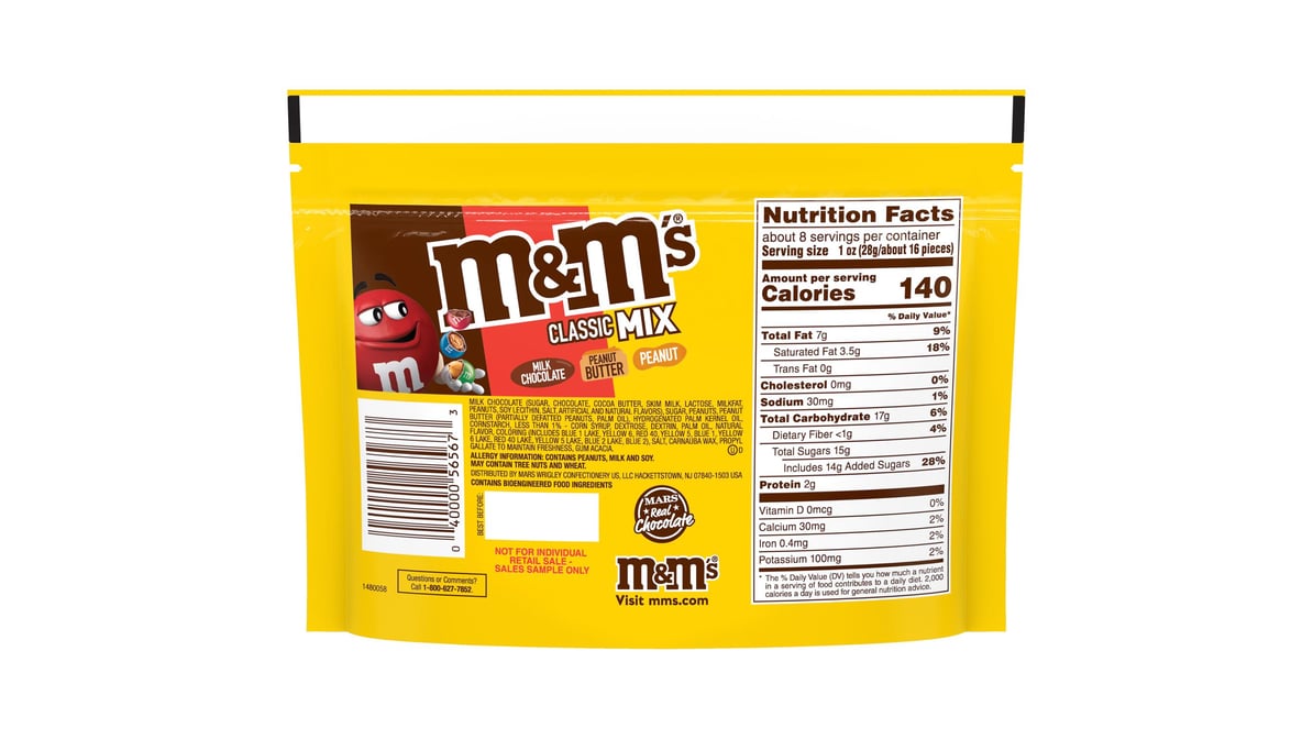 M&M's Chocolate Candies, Classic Mix, Sharing Size - 8.30 oz