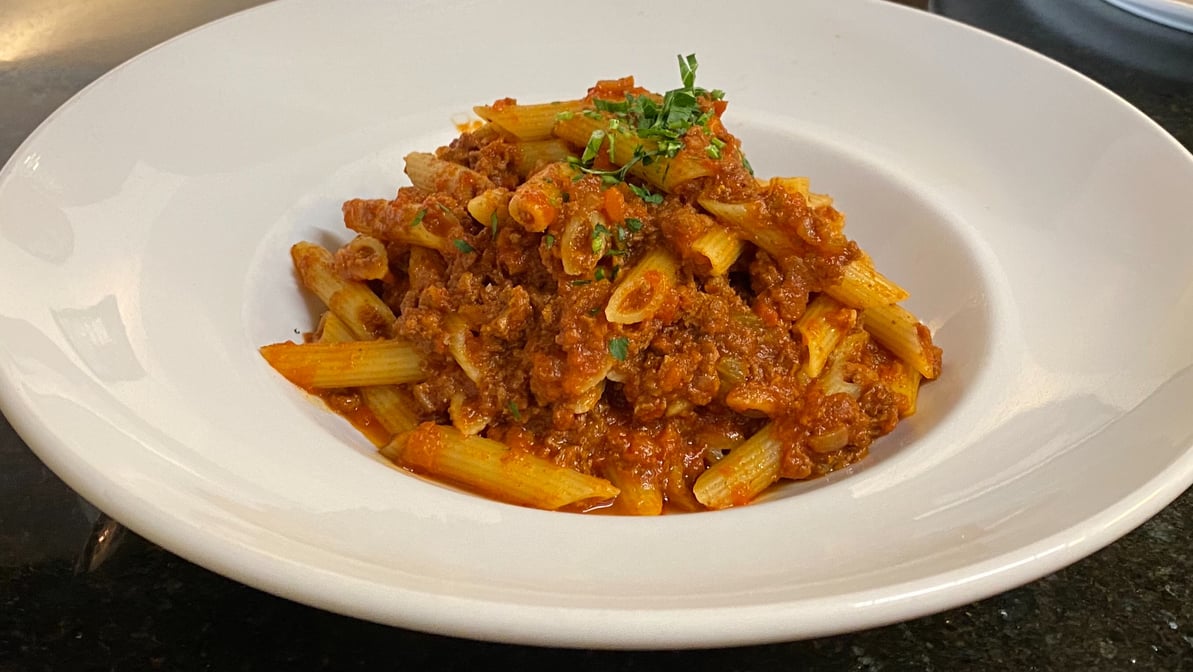 Rigatoni with Veal and Eggplant Meatballs in Tomato Sauce  Rigatoni al  Pomodoro con Polpetti di Vitello e Melanzane - Pasta et Al