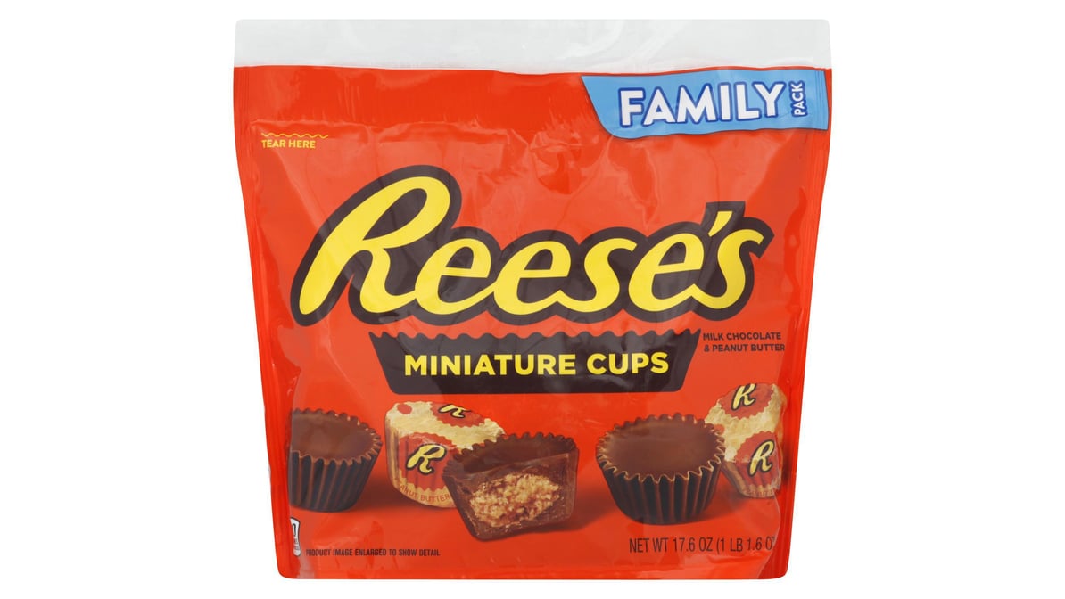 Reese's Miniature Cups, Milk Chocolate & Peanut Butter, Family Pack