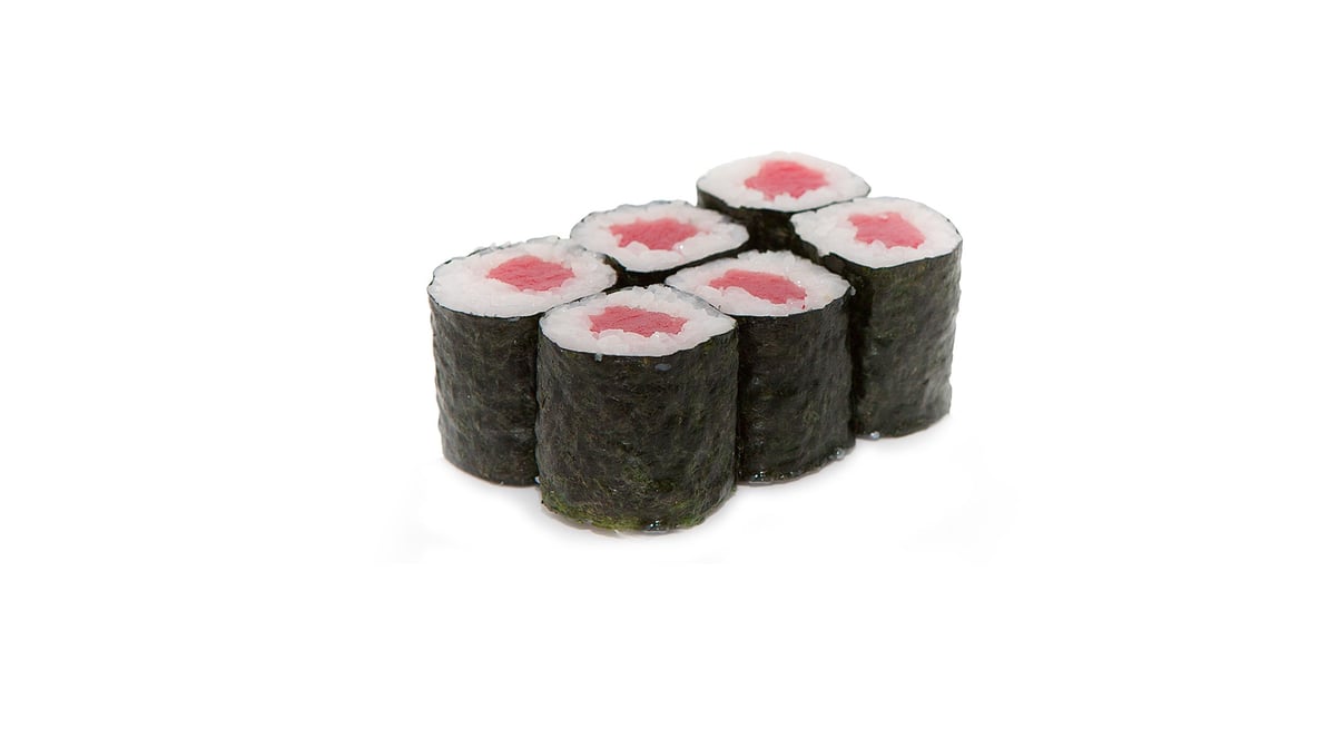 Set of 4 sushi isolated on white. Salmon - Sake, Eel - Unagi