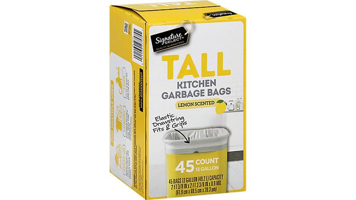 Signature Select 13 gal Tall Kitchen Garbage Bags Lemon Scented (45 ct)  Delivery - DoorDash