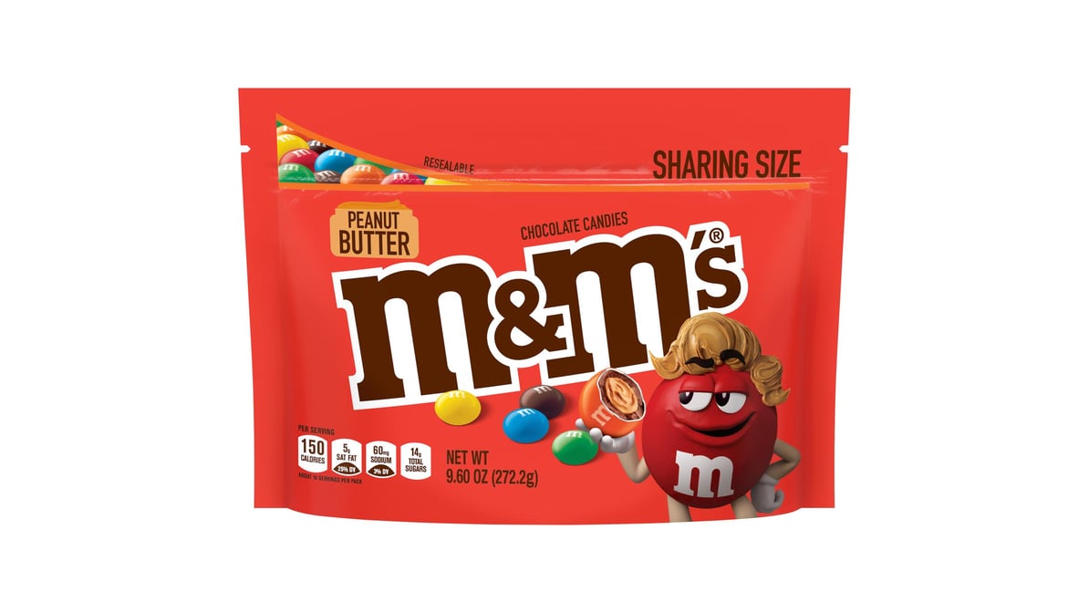 M&M'S Peanut Butter Chocolate Candy Sharing Size 9.6-Ounce Bag