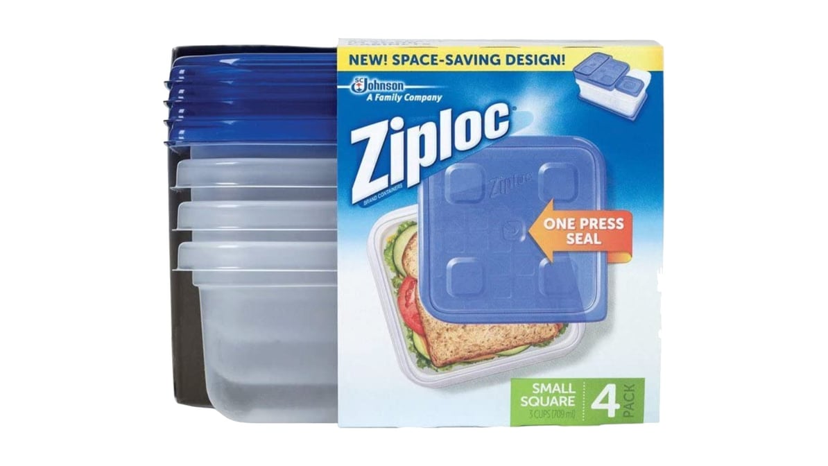 Ziploc 1.5 Pt. Small Square Food Container with Lids (12 w/o box) equals 3  packs