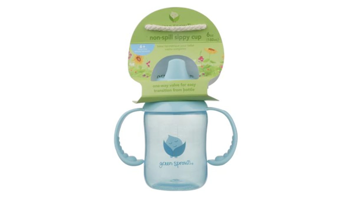 green sprouts Non-spill Sippy Cup, One-way valve for easy transition from  bottle