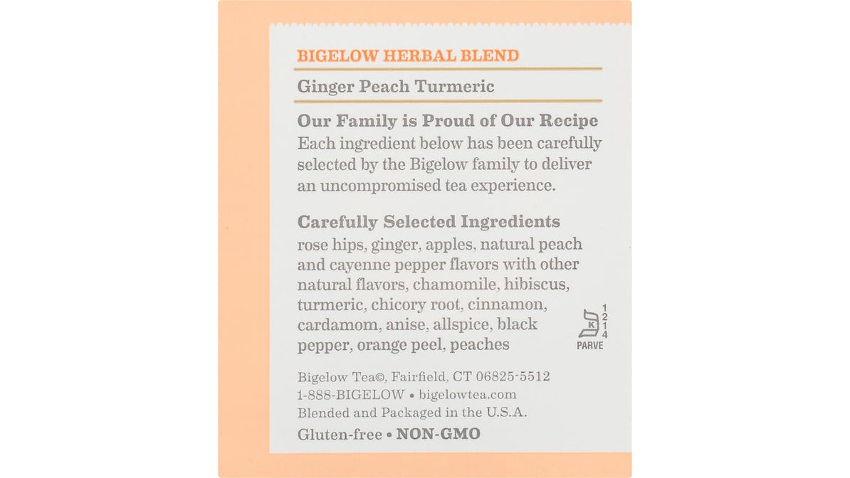 Bigelow Perfect Peach Herbal Tea (20 ct) Delivery - DoorDash