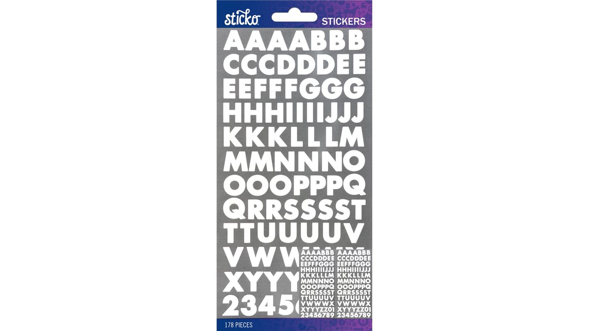 Sticko Alphabet Futura Bold Stickers Large White