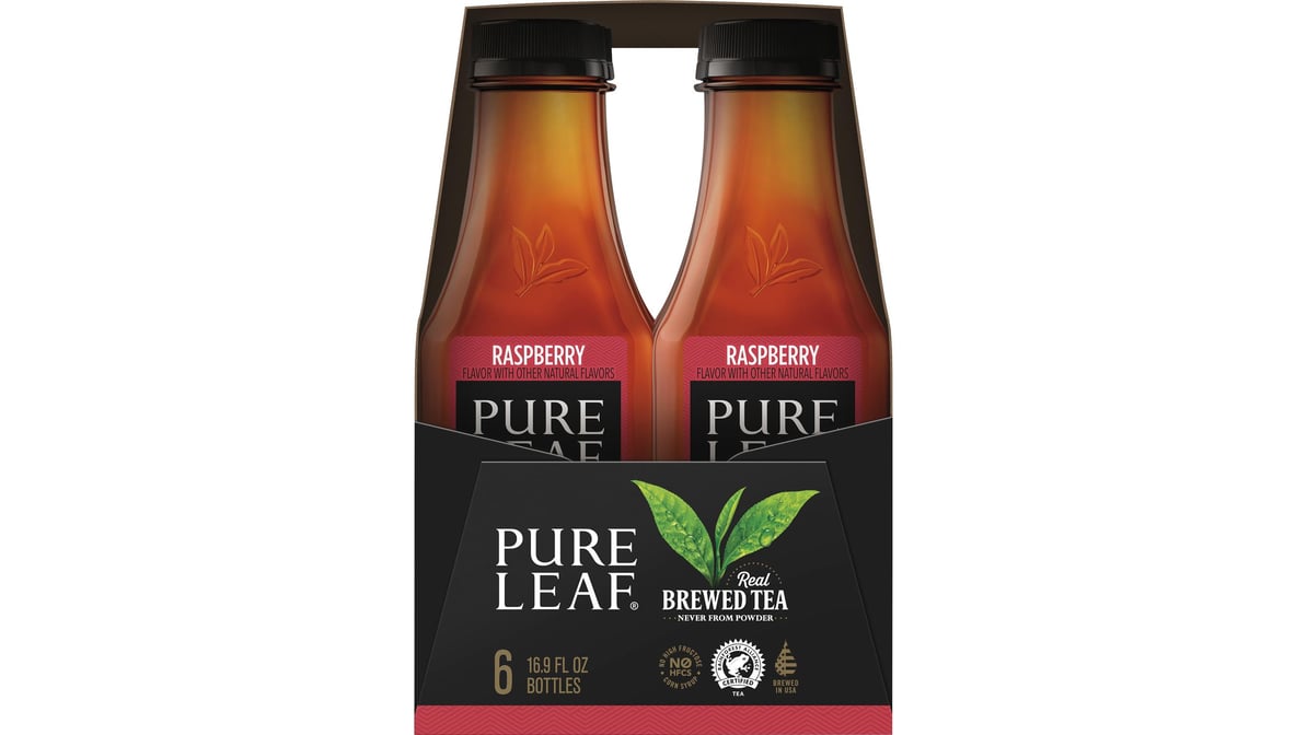 Pure Leaf Raspberry Brewed Iced Tea, 6 bottles / 16.9 fl oz