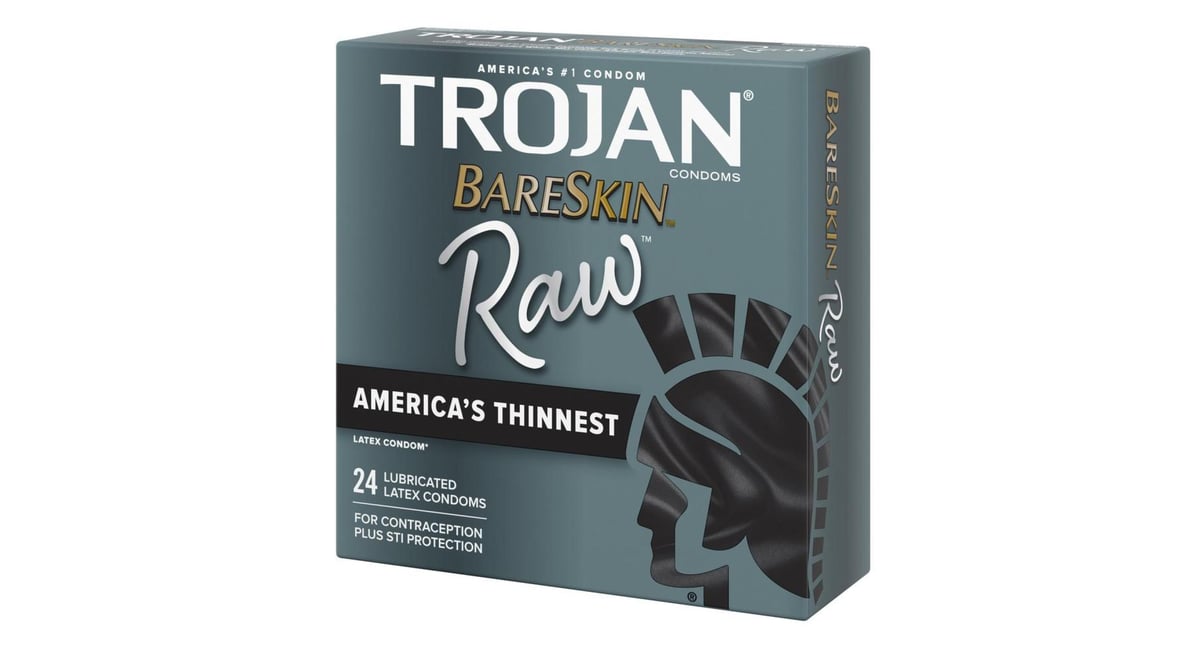 Trojan Bareskin Raw Lubricated Latex Condoms (24 ct) | Delivery Near Me -  Doordash