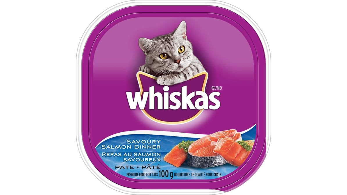 Whiskas pâté pour chat humide dîner de saumon / Pate Wet Cat Food Salmon  Dinner (100 g) Delivery - DoorDash