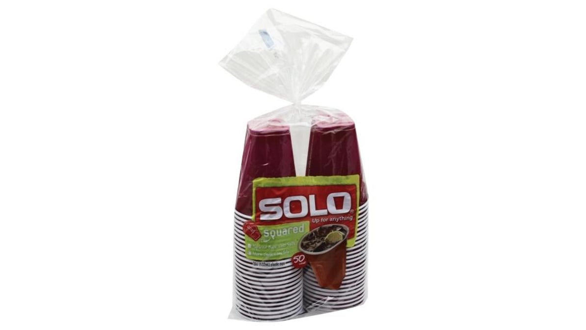 Solo Squared Plastic Cups, 18 oz