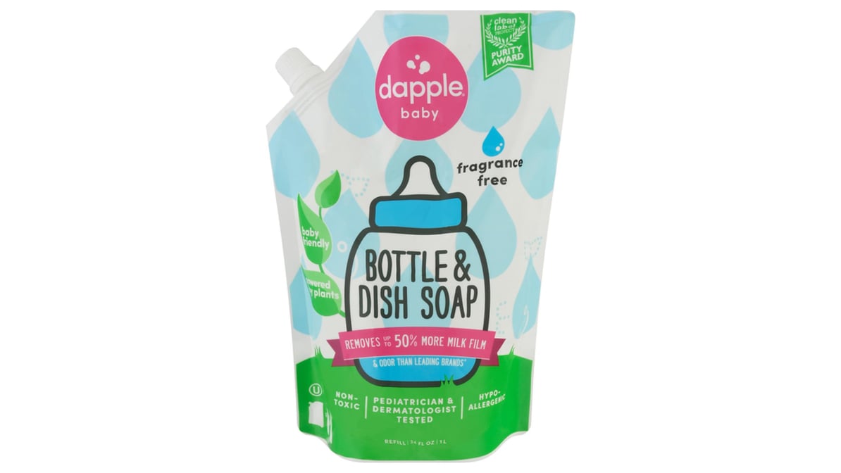 Dapple Baby, Bottle and Dish Liquid Refill Dish Soap Plant Based