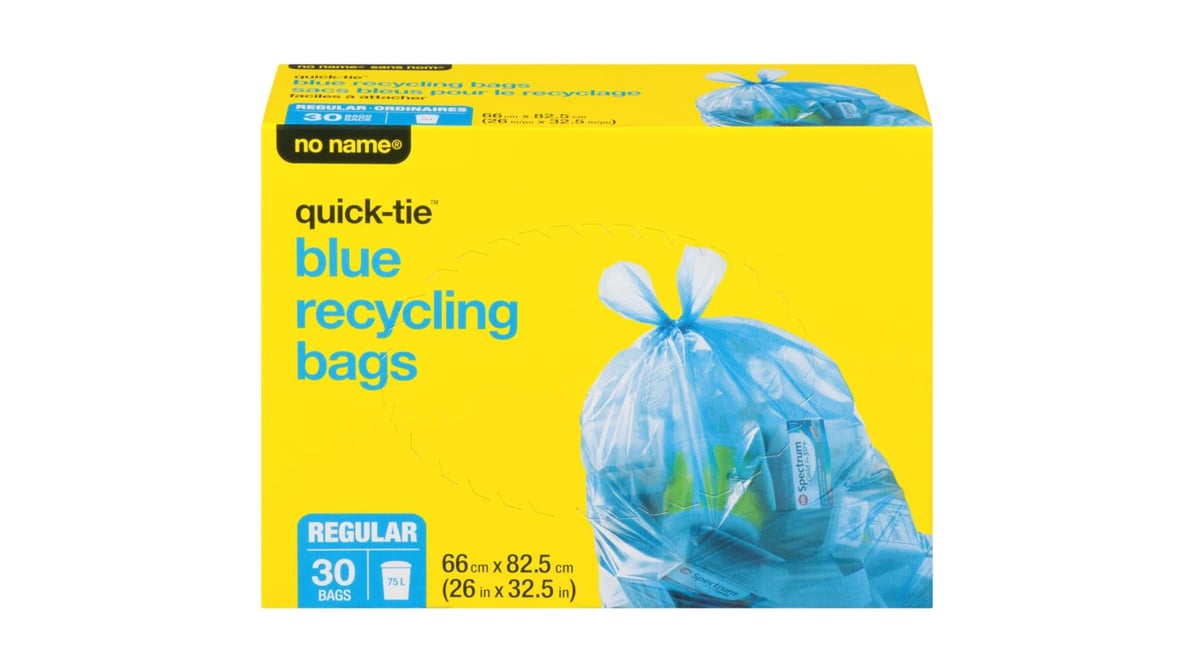 No Name Quick-Tie Blue Recycling Bags (30 ct)