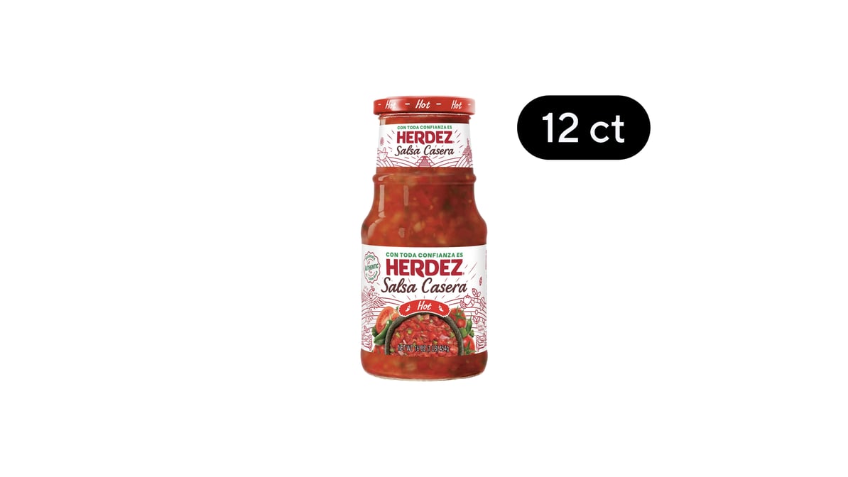 Herdez Hot Salsa Casera (16 oz x 12 ct) | Delivery Near Me - Doordash