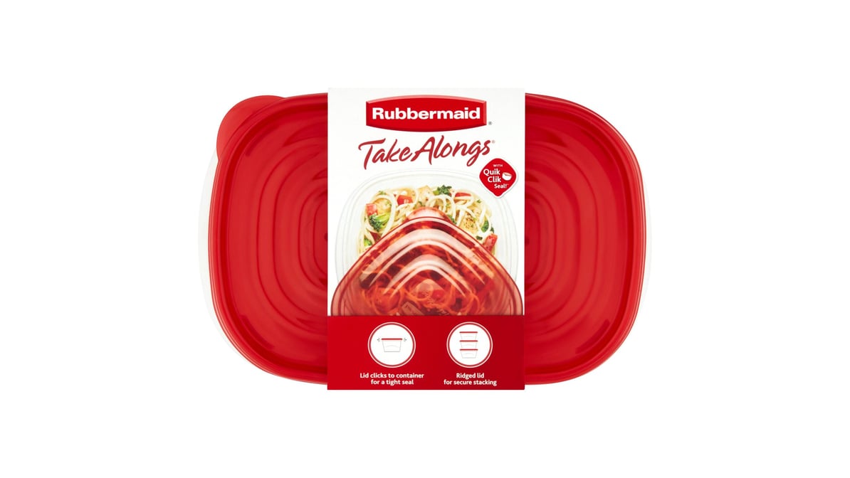 Rubbermaid TakeAlongs Containers + Lids, Rectangle, 32 Oz, 3 containers