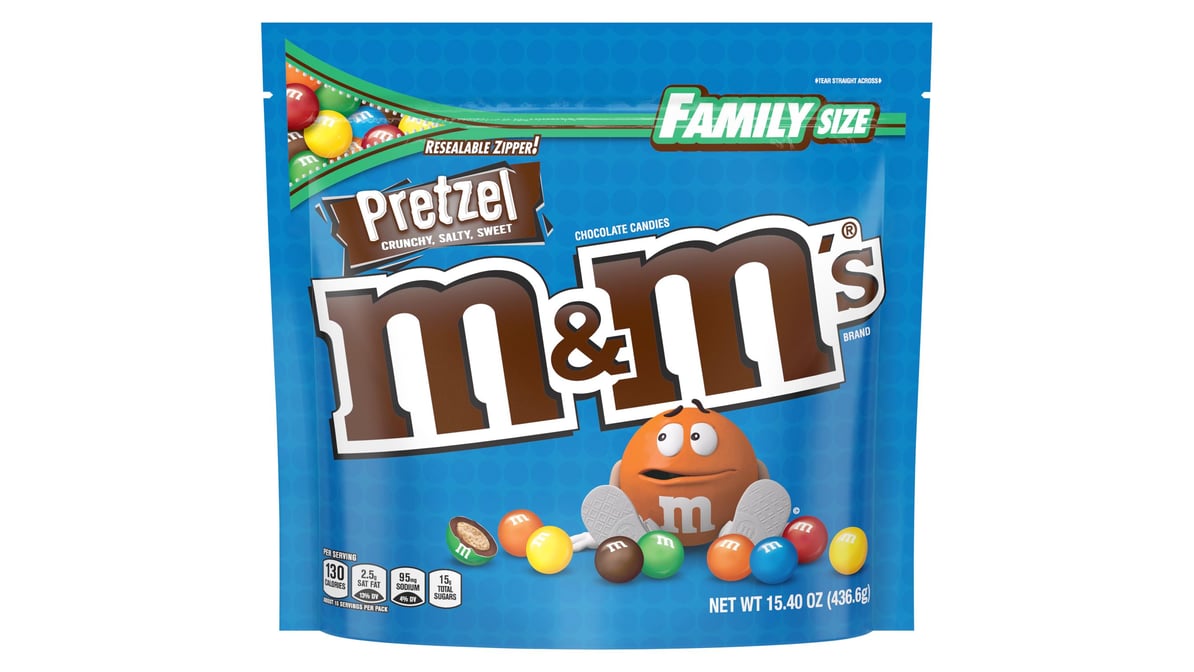 M & M Chocolate Candies, Pretzel, Large Bag - 15.4 oz