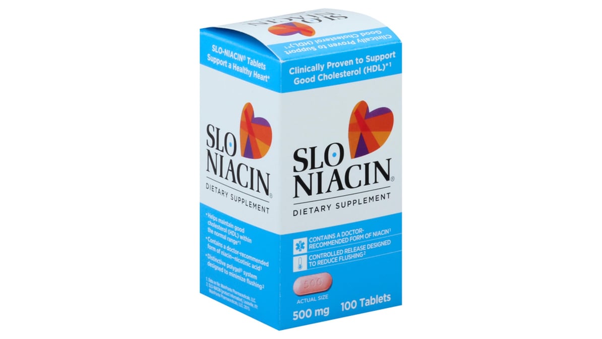 Slo Niacin Tablets 500 mg (100 ct) | Delivery Near Me - Doordash