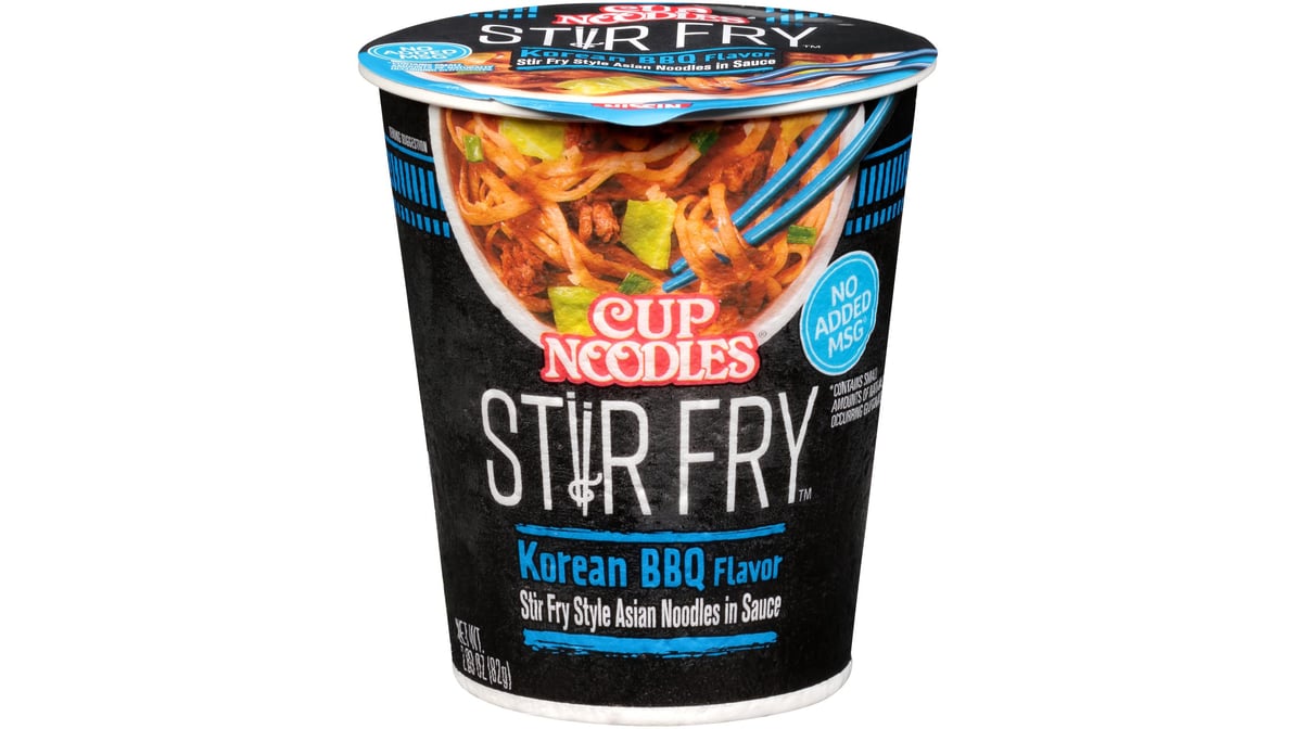 Nissin Stir Fry Cup Noodles, Korean BBQ Flavor - 2.89 oz
