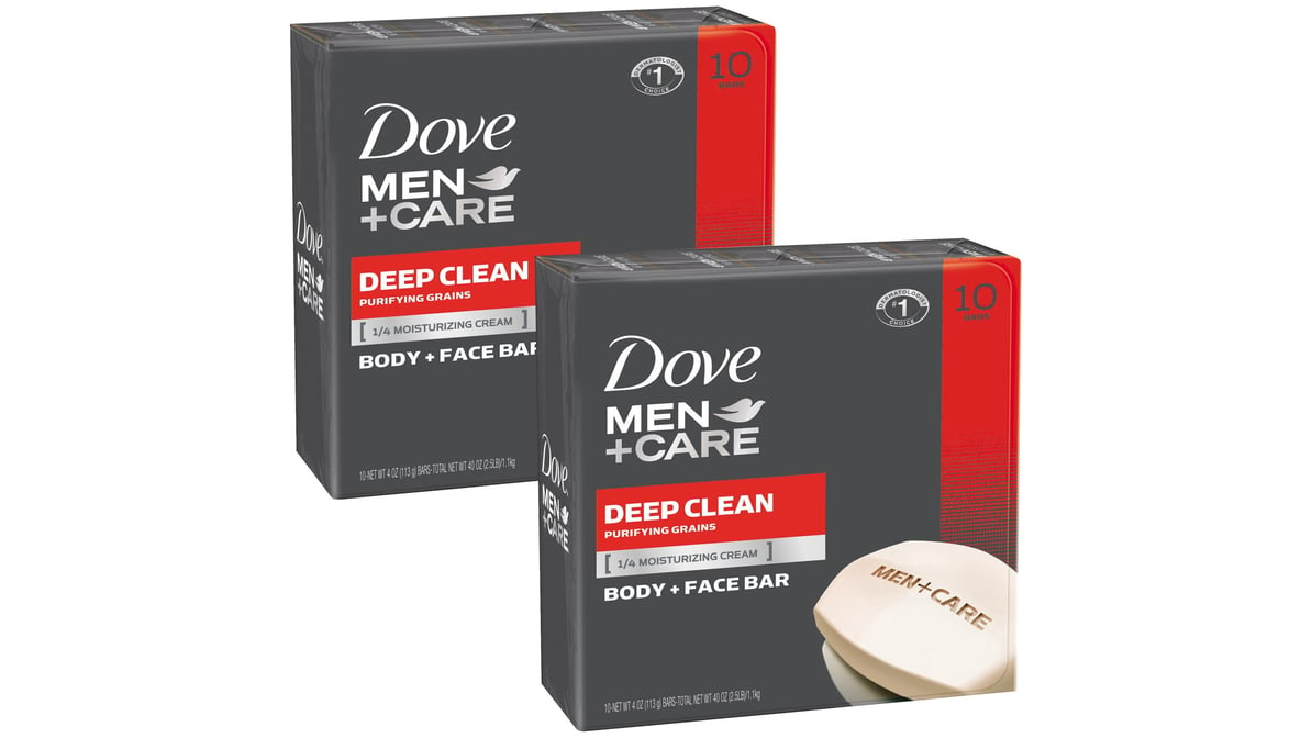 Dove Men+Care Body Plus Face Bar Soaps Deep Clean (4 oz x 20 ct) | Delivery Near  Me - Doordash