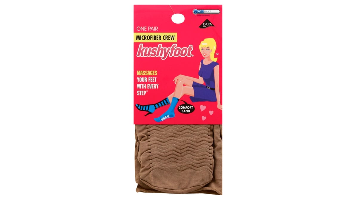 Kushyfoot Knee Highs Microfiber Crew One Size Nude | Delivery Near Me -  Doordash