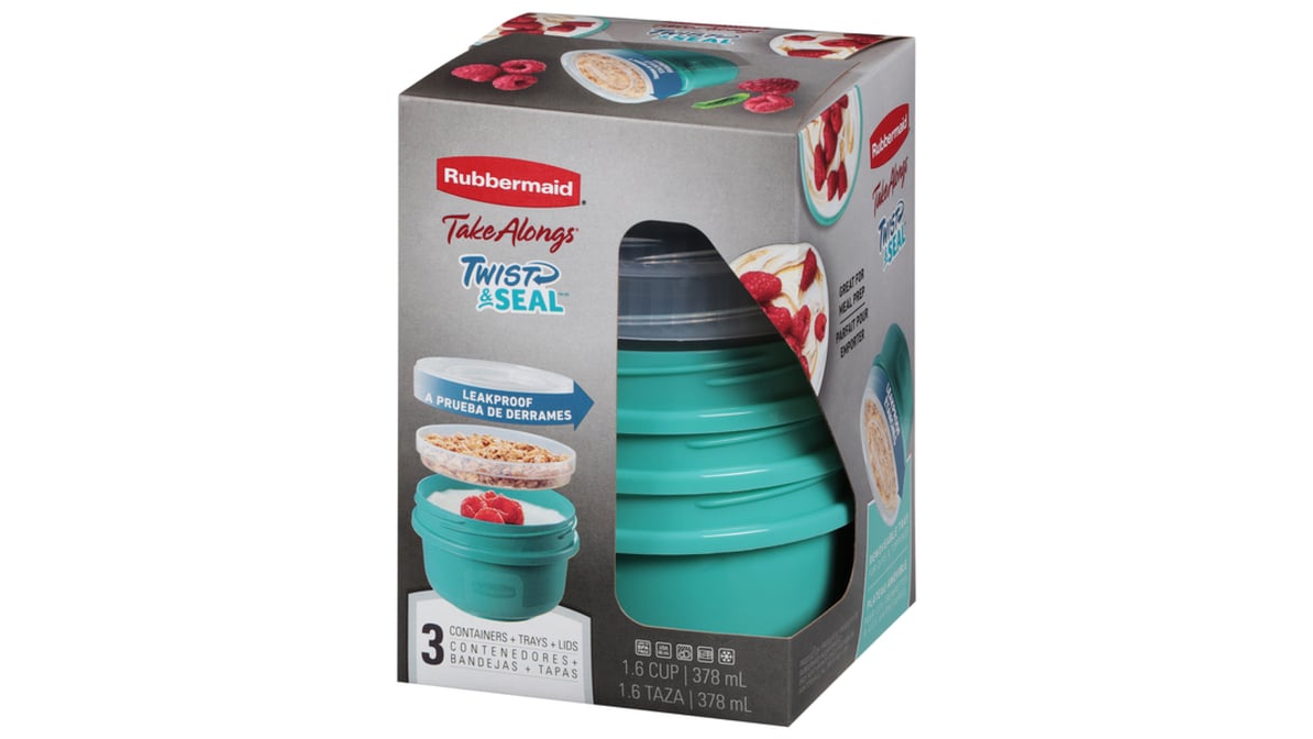 NEW Rubbermaid 3 Pack Take Alongs Twist & Seal M 16oz Liquid Food Storage  Bowls