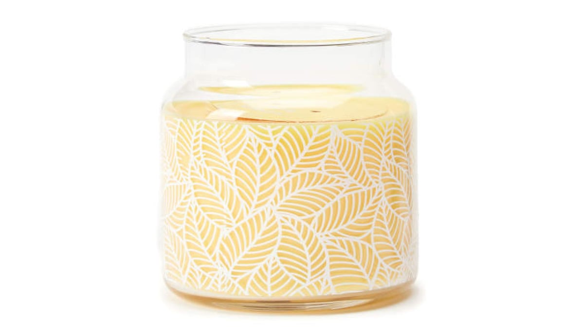 Lemon Print Tall Glass Jar with Lid