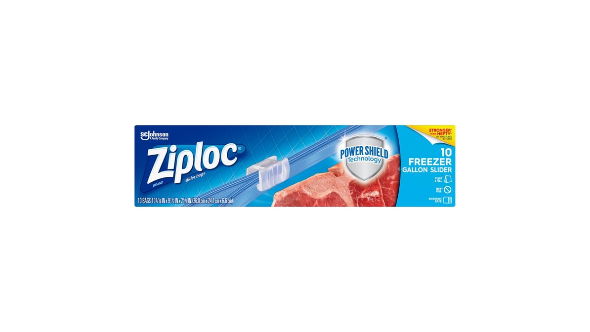 Ziploc Brand Slider Freezer Bags with Power Shield Technology