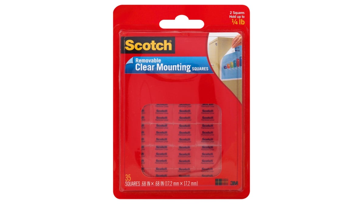 Scotch 35ct Removable Clear Mounting Squares : Target