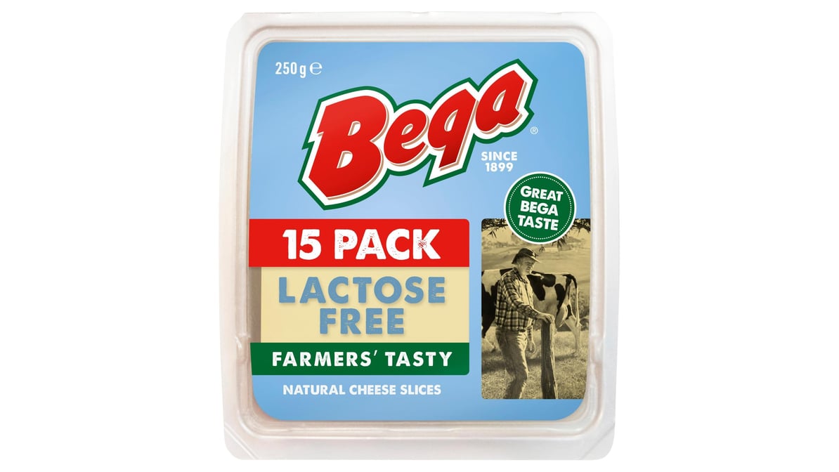 Bega Farmers' Tasty Lactose Free Cheese Slices 20 pk