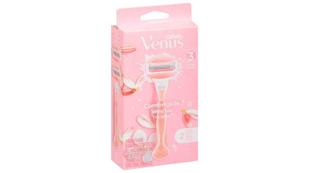 Gillette Venus ComfortGlide White Tea Razor with 2 Blade Refills | Delivery  Near Me - Doordash